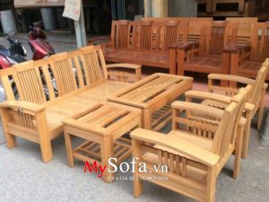 Bàn ghế Sofa gỗ sang trọng AmiA SFG021