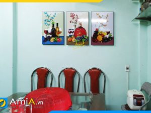 Tranh phòng ăn nhà bếp Nam Định chủ đề rượu vang AmiA 1725