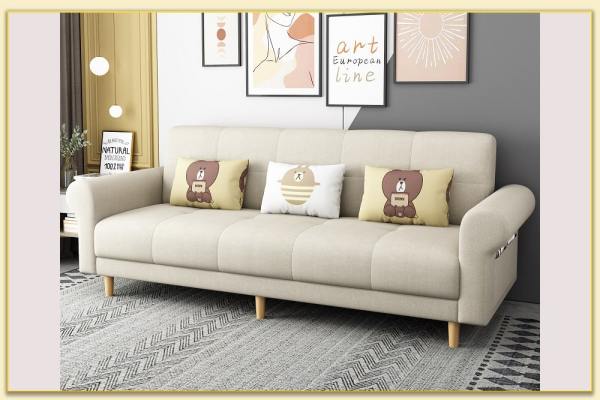 Hình ảnh Ghế sofa văng nỉ chân cao kê phòng khách đẹp Softop-1604