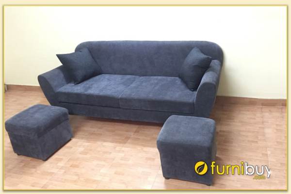 Hình ảnh Ghế sofa văng nỉ đẹp hiện đại kiểu dáng văng đẹp SofTop-0116