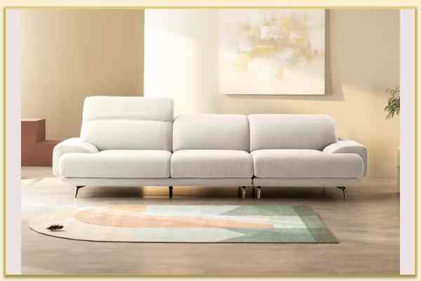 Hình ảnh Mẫu ghế sofa văng bọc nỉ 3 chỗ màu kem Softop-1106