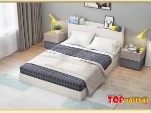 Hình ảnh Mẫu giường ngủ đơn giản có hộc kéo chung cư GNTop-0328