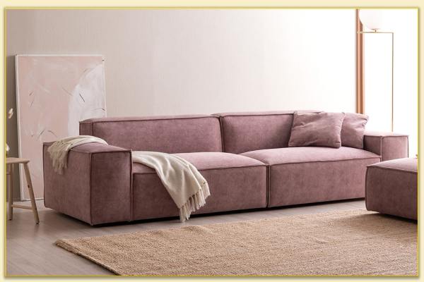 Hình ảnh Sofa văng đẹp bọc nỉ màu hồng Softop-1139