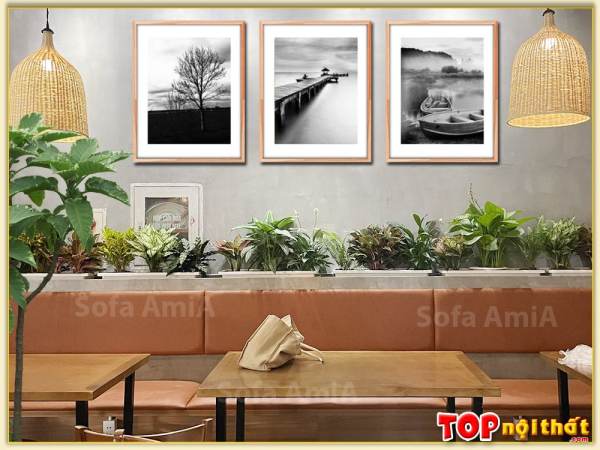 Hình ảnh Tranh treo quán cafe đen trắng 3 tấm đẹp TraTop-3047