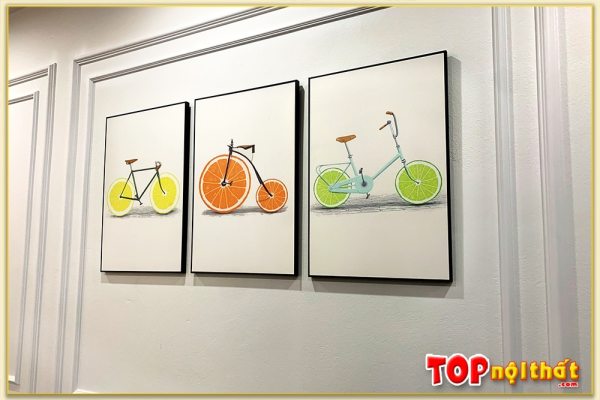 Tranh canvas trái cây bánh xe đạp đẹp TraTop-2384