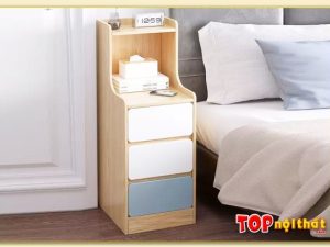 Hình ảnh Tủ đứng đầu giường cao nhỏ gọn gỗ MDF đẹp TDGTop-0023