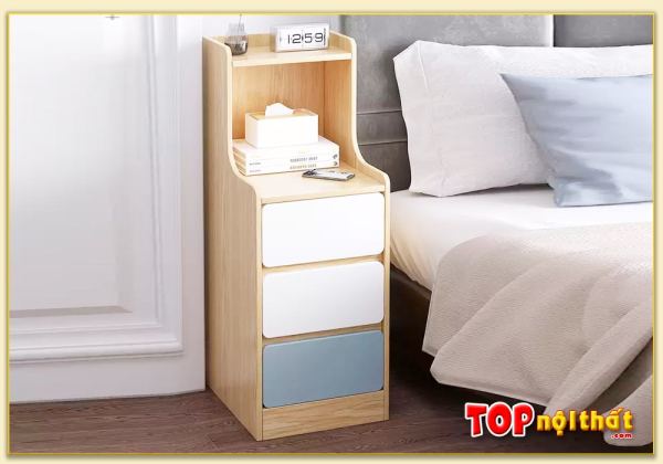 Hình ảnh Tủ đứng đầu giường cao nhỏ gọn gỗ MDF đẹp TDGTop-0023