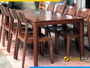 Bộ bàn ăn gỗ sồi 8 ghế hiện đại BA014A