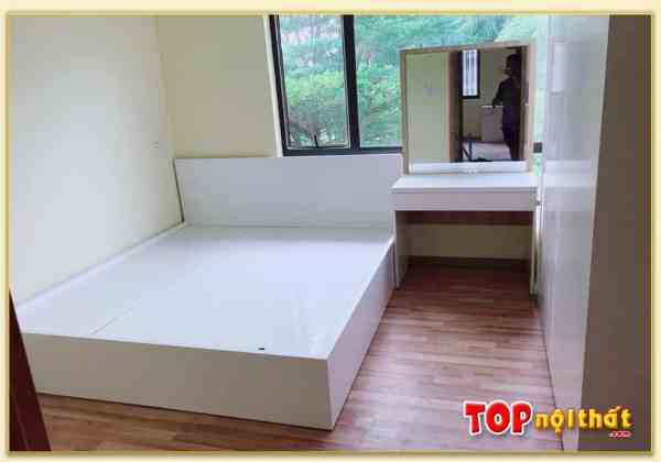 Hình ảnh Giường ngủ gỗ công nghiệp đơn giản màu trắng GNTop-0075