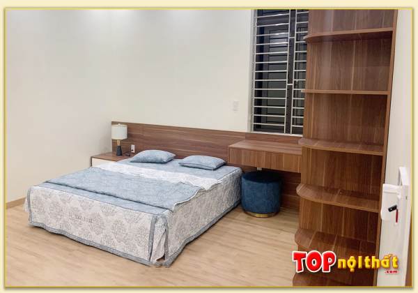 Hình ảnh Giường ngủ gỗ đẹp màu óc chó cho chung cư GNTop-0191