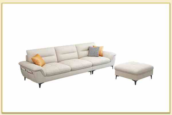 Hình ảnh Sofa văng da cỡ lớn phối hợp cùng đôn ghế Softop-1614