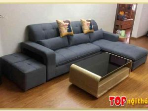 Hình ảnh Ghế sofa góc chữ L bọc nỉ hiện đại đẹp sang trọng SofTop-2920
